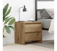 Ziaphsol Rustic Oak Nightstand 45 x 34 x 44.5 cm with Storage Drawers Modern Wooden Bedside Table for Bedroom Living Room Durable Engineering Wood