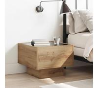 Ziaphsol Rustic Oak Square Coffee Table 40x40x30cm with Engineered Wood for Living Room, Modern Indoor Furniture for Lounge, Compact and Durable Design, Ideal for Cozy Spaces