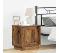 Ziaphsol Rustic Wooden Nightstand Set with LED Lighting USB Charging Storage Compartments for Bedroom Modern Vintage Bedroom Furniture for Adults and Kids