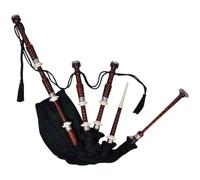 Ziaphsol Sac écossais Great Highland en tartan vert Black Watch avec sac d'air synthétique, sifflet en bois massif, chanter, bordun et sac pour musique folk, festival, défilé, mariage