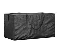 Ziaphsol Sac pour sapin de Noël, noir, 150 x 75 x 75 cm, en polyéthylène, housse de protection avec fermeture éclair, poignées pour rangement en hiver résistant aux intempéries