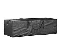 Ziaphsol Sac pour sapin de Noël noir en polyéthylène 135 x 40 x 55 cm, imperméable et résistant aux UV, avec fermeture éclair et 2 poignées, anti-poussière, résistant à l'hiver, rangement de