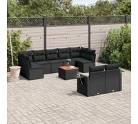 Ziaphsol Salon de Jardin modulable 10 pcs Noir en résine tressée, canapé Fauteuil Pouf Angle, siège Banquette Sofa avec Coussins Amovibles, terrasse Balcon Patio véranda Lounge extérieur