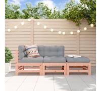 Ziaphsol Salon de Jardin modulable 3 pcs en Bois Massif Douglas, canapé Fauteuil Pouf d Angle, Structure Stable pour Jardin extérieur terrasse Balcon Patio véranda Lounge détente aménagement