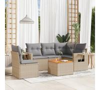 Ziaphsol Salon de Jardin modulable 6 pièces Beige en résine tressée, canapé Fauteuil avec accoudoir, Dossier et Coussins, pour terrasse Balcon Patio véranda Lounge extérieur 184 caractères