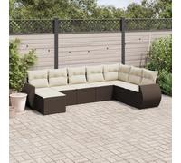 Ziaphsol Salon de Jardin modulable 8 pcs Marron en résine tressée, canapé Fauteuil Pouf Angle, siège Banquette avec Coussins Amovibles, pour terrasse Patio Balcon détente Lounge extérieur
