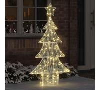 Ziaphsol Sapin de Noël 3D en acrylique avec 160 LED blanc chaud - 150 cm - Guirlande lumineuse LED USB avec étoile - Décoration pour rebord de fenêtre - Intérieur - Style festif