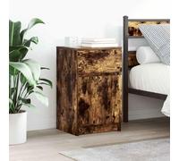 Ziaphsol Scandinavian Modern Oak Finish Bedside Table with Storage 39x35x65 cm Durable Engineered Wood Bedroom Nightstand with Drawer and Wall Mount Option for Living Room Or Bedroom Decor