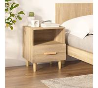 Ziaphsol Scandinavian Oak Bedside Table 40x35x47 cm with Storage Drawer and Shelf Modern Wood Bedroom Furniture Natural Finish for Adult Kids Dorm Room Decor