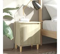 Ziaphsol Scandinavian Style Bedside Tables with Wooden Legs 2-Piece Set in Oak Sonoma Finish Ideal for Bedroom Or Living Room, Featuring Spacious Storage Drawers, Sturdy Construction