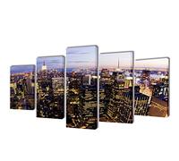 Ziaphsol Set de 5 Toiles murales imprimées Horizon de New York vu du Ciel pour décoration contemporaine Salon Chambre Bureau Cuisine