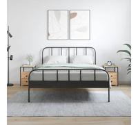 Ziaphsol Set of 2 Modern chêne Sonoma Wood Bedside Tables with Dimensions 34x35.5x50cm, Featuring Durable Engineered Wood, Sturdy Metal Frame, Spacious Storage, Adjustable Feet