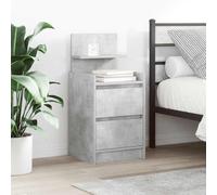 Ziaphsol Set of 2 Modern Grey Concrete Finish Bedside Tables with 2 Drawers Measuring 38x34x80 cm for Bedroom, Living Room Or Dorm with Ample Storage Space for Books, Lamps, and Essentials