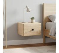 Ziaphsol Set of 2 Wall-Mounted Bedside Tables Made of Durable Wood Engineering with a Modern chêne Sonoma Finish, Dimensions 34.5 x 33 x 20 cm, Featuring Spacious Drawers and Shelves