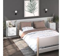 Ziaphsol Set of 2 White Engineered Wood Wall-Mounted Bedside Tables 48.5 x 32.5 x 80 cm for Bedroom Living Room Dorm Maximize Space and Organization