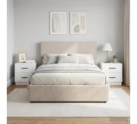 Ziaphsol Set of Two Bedside cabinets Made of Durable Engineered Wood with Glossy White Finish Measuring 43 by 34.5 by 44.5 Centimeters Suitable for Bedroom