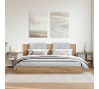 Ziaphsol Set of Two Bedside Tables Crafted from Durable Engineered Wood with a Natural Oak Finish Measuring 50 x 30 x 51.5 cm, Suitable for Bedroom, Living Room, Or Bedside