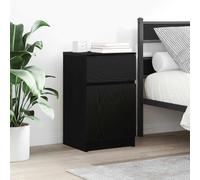Ziaphsol Set of Two Black Bedside Tables 39x35x65 cm with Durable Engineered Wood, Suitable for Bedroom and Living Room, Modern Vintage Scandinavian Style, Offering Ample Storage and Stylish Appeal
