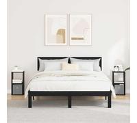 Ziaphsol Set of Two Modern Bedside Tables Made from Durable Engineered Wood with a Sl lack Oak Finish Measuring 25.5 by 22 by 49.5 Centimeters, Ideal for Bedroom, Living Room Or Dormitory