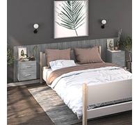 Ziaphsol Set of Two Wall-Mounted Bedside Tables Made of Durable Engineered Wood Measuring 48.5 x 32.5 x 80 cm in Sonoma Gray Finish, Ideal for Bedroom, Living Room, Or Dorm