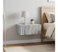 Ziaphsol Set of Two Wall-Mounted nightstands Made of Durable Engineered Wood with a Sleek Sonoma Grey Finish Measuring 49 by 34.5 by 20 Centimeters, Ideal for Compact bedrooms Or Small Living Rooms