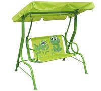 Ziaphsol Siège balançoire pour Enfants Vert avec Cadre en métal résistant et Tissu Oxford 210D pour Jardin terrasse Patio véranda avec auvent Pare-Soleil et Assise Confortable