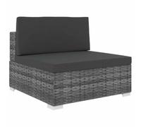Ziaphsol Siège Central sectionnel modulable en résine tressée Gris, canapé Fauteuil sans accoudoir avec Coussins 6 cm, Structure Acier pour Jardin extérieur terrasse Balcon Patio véranda Lounge