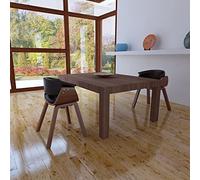 Ziaphsol Sillas de Comedor - Lot de 2 chaises de salle à manger - En bois bug moderne et cuir synthétique - Noir et marron - Ergonomiques - Pour salle à manger - Confort d'assise élevé