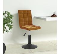 Ziaphsol Sillas de Comedor - Lot de 6 chaises de salle à manger pivotantes en velours marron - Hauteur réglable - Avec structure en acier - Pivotantes à 360° - Pour cuisine