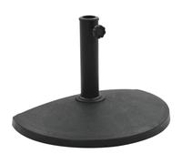 Ziaphsol Socle Demi-Rond pour Parasol en polyrésine Noir 9 kg avec Verrouillage adaptateurs pour poteaux de 38 et 48 mm idéal pour terrasse Jardin Balcon extérieur Patio
