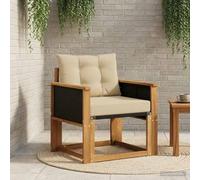 Ziaphsol Sofa d extérieur modulable en Bois d Acacia Massif Naturel, canapé Fauteuil Pouf Angle Module siège Banquette, accoudoir Dossier Coussin pour Jardin terrasse Balcon Patio véranda Lounge