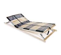 Ziaphsol Sommier à lattes 80 x 200 cm avec 42 lattes flexibles en bois de bouleau - Cadre en bois de hêtre 7 zones - Tête et pied de lit réglables - Pour lits et meubles de chambre à coucher
