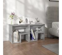 Ziaphsol Sonoma Gray Nightstand Set 2 Pieces 40x30x40 cm Wooden Engineering Bedside Tables with Storage Shelf for Bedroom Living Room Modern Design