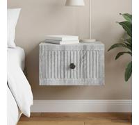 Ziaphsol Sonoma Gray Wall-Mounted Nightstand with One Drawer Modern Vintage Wooden Storage Cabinet for Bedroom Living Room Compact Space Saver Durable MDF Finish