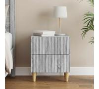 Ziaphsol Sonoma Grey Bedside Cabinet with Drawer 43 x 34.5 x 48 cm Modern Minimalist Nightstand for Bedroom Living Room with Storage and Easy Maintenance