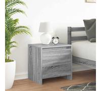 Ziaphsol Sonoma Grey Nightstand 45x34x44.5 cm Wooden Engineering Bedside Table with Storage Drawer Modern Scandinavian Bedroom Furniture