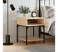 Ziaphsol Sonoma Oak Bedside Table 40x41x50 cm Engineered Wood with Storage Drawers for Bedroom Or Living Room Modern Vintage Design with Adjustable Feet and Wall Fixation