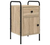 Ziaphsol Sonoma Oak Nightstand with Reversible Door and Adjustable Legs Modern Industrial Bedside Table with Storage Drawer and Cabinet for Bedroom Living Room Dormitory