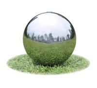 Ziaphsol Sphère de Fontaine de Jardin en Acier Inoxydable avec LED Blanche 20 cm pour décoration extérieure ou intérieure Ambiance Zen Relaxation et Ambiance