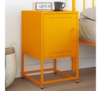 Ziaphsol Steel Bedside Table in Yellow Mustard Color 36x39x60.5 cm with Large Storage Space for Bedroom, Living Room Or Office Decor, Durable Industrial Design, Easy to Clean