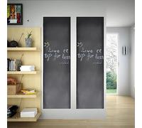 Ziaphsol Sticker mural tableau noir en PVC 60 cm x 3 m, 2 rouleaux de 5 craies, autocollant pour cuisine, chambre d'enfant, bureau, tableau d'écriture pour tableau d'affichage et tableau mémo