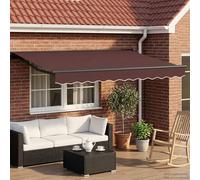 Ziaphsol Store banne auvent rétractable électrique 3,5 x 2,5 m Marron et Anthracite, Toile pergola en Polyester 240 g/m2, Bras Robustes, télécommande, terrasse Jardin Patio Veranda