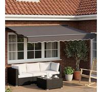 Ziaphsol Store banne auvent rétractable électrique Anthracite 3,5 x 2 m, Toile pergola en Polyester 240 g, Bras Robustes, télécommande, terrasse Balcon Jardin Patio Veranda