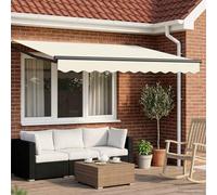 Ziaphsol Store banne auvent rétractable électrique crème 3 x 2,5 m avec LED, capteur météo, Toile Polyester 270 g, Structure Aluminium Anthracite pour terrasse, Balcon, Jardin, Patio, véranda
