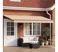 Ziaphsol Store banne auvent rétractable électrique Jaune et Gris 4,5 x 3 m, Toile pergola en Polyester 270 GSM, LED, capteur météo, Bras Robustes, ombrage pour terrasse Jardin Patio extérieur