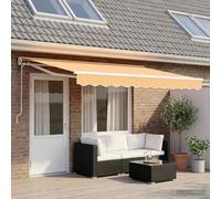 Ziaphsol Store banne auvent rétractable électrique Sable 4,5 x 3 m, Toile pergola en Polyester 240 GSM, Cadre Aluminium Blanc, ombrage Mural pour terrasse, Balcon, Jardin, Patio