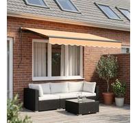 Ziaphsol Store banne auvent rétractable Sable 2,5 x 2 m en Tissu, pergola extérieure avec Toile résistante, ombrage pour terrasse Balcon Jardin Patio, Protection Solaire et Pluie, Montage Mural
