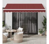 Ziaphsol Store banne Manuel rétractable Bordeaux 350 x 250 cm auvent Toile pergola en Aluminium Enduit de Poudre, ombrage Solaire pour terrasse Balcon Jardin Patio véranda Protection extérieur