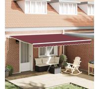 Ziaphsol Store banne Manuel rétractable Bordeaux 450x300 cm, auvent Toile pergola en Aluminium Blanc, résistant à l Eau et aux UV pour terrasse Balcon Jardin Patio fenêtre véranda ombrage extérieur