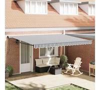 Ziaphsol Store banne rétractable Anthracite et Blanc 4,5 x 3 m, auvent Toile Aluminium Enduit de Poudre, pergola Murale pour terrasse Balcon Jardin Patio fenêtre véranda
